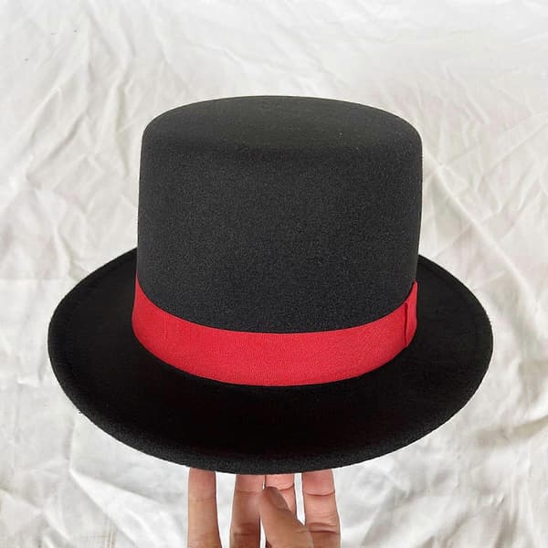 Britisk stil Trilby-hat til herrer, tryllekunstner-karneval, Trilby-hat til vinter og efterår, afslappet sammenkomst, sort Black