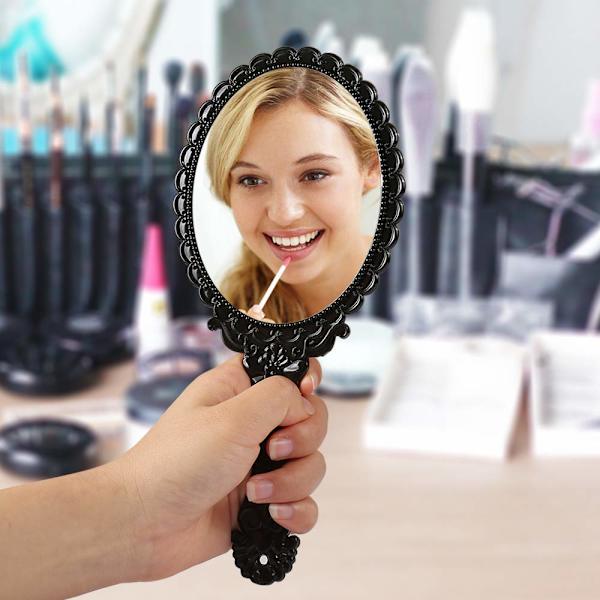 Handspegel Vintage Handhållen Spegel med Handtag Fåfänga Makeup