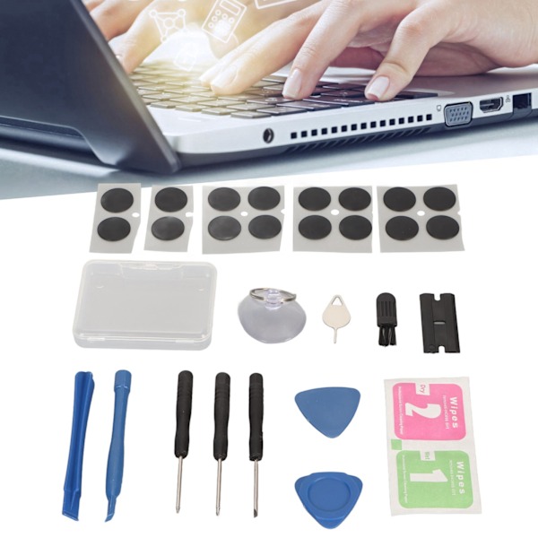 Bærbare computer fødder pads til MacBook Air stærk plast nem installation bærbar computer bundkasse fødder med skruetrækkeråbner