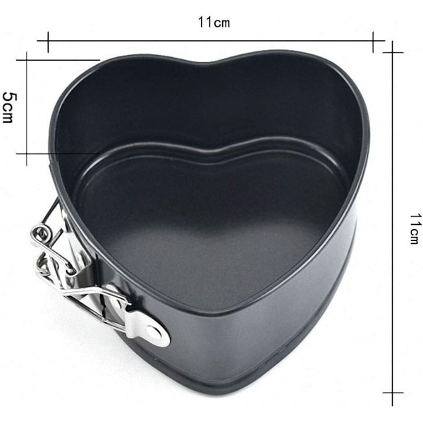 JMXC Set med 4 miniformade kakformar med non-stick-hjärta, non-stick