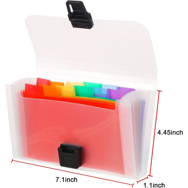 4-pack Mini Dokumentmapp A6 7,1 x 4,45 x 1,1 tum Regnbåge Expan