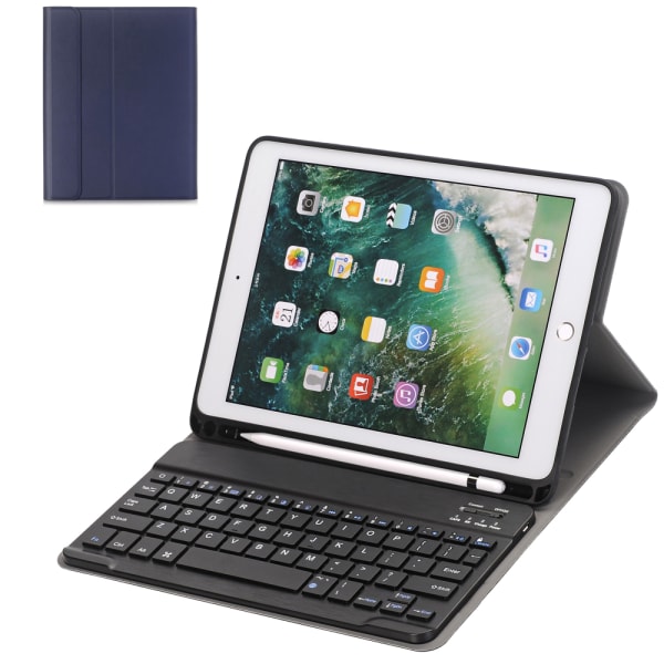 iPad-tastaturetui, med normalt tastatur uden baggrundslys, slim læderfolio Smart Cover til iPad 2020 / 2019-iPad 10.2 / Air 3 / Pro10.5