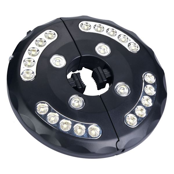Parasollys 24 LED Parasollstanglampe til Haveparasoller Campingtelte Sort