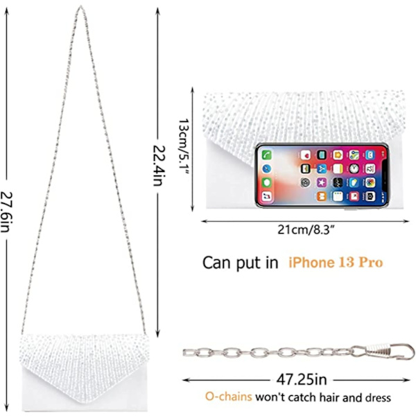 Aftonväska dam satin clutch bröllop väska brudväska handväska