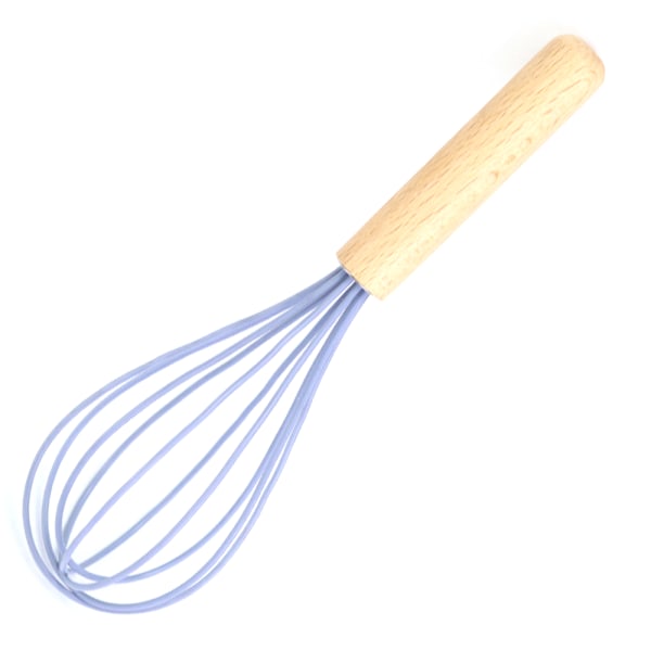 wooden handle silicone household egg beater silicone wire