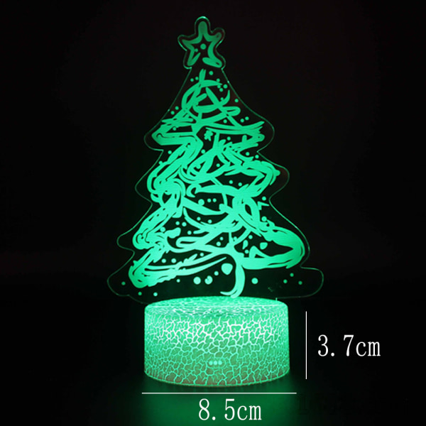 Joulukuusisarjan 3D-pöytävalaisin, värikäs LED luova lahja