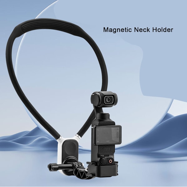 Magnetisk nackhållare för Pocket 3 Silikon POV Video Vlog Selfie Action Kamera Nackfäste Halsband med Dubbel Cold Shoe Adapterram