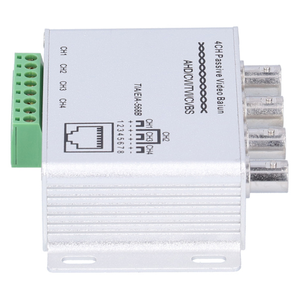 4CH AHD/CVI/TVI/CVBS Passiv Video Twisted Pair Transceiver 720P 1080P HD BNC RJ45 UTP Konverter til Balanceret Signal Balun
