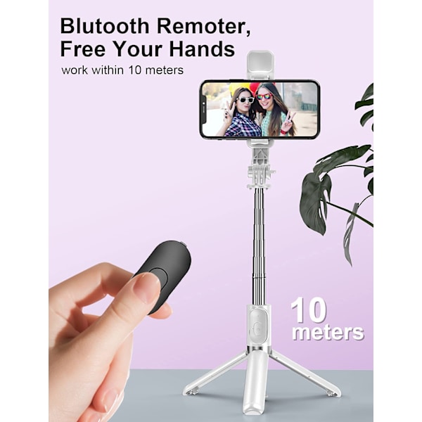Selfie Stick Tripod med Fjernbetjening, Udtrækkelig Selfie Stick Tripod