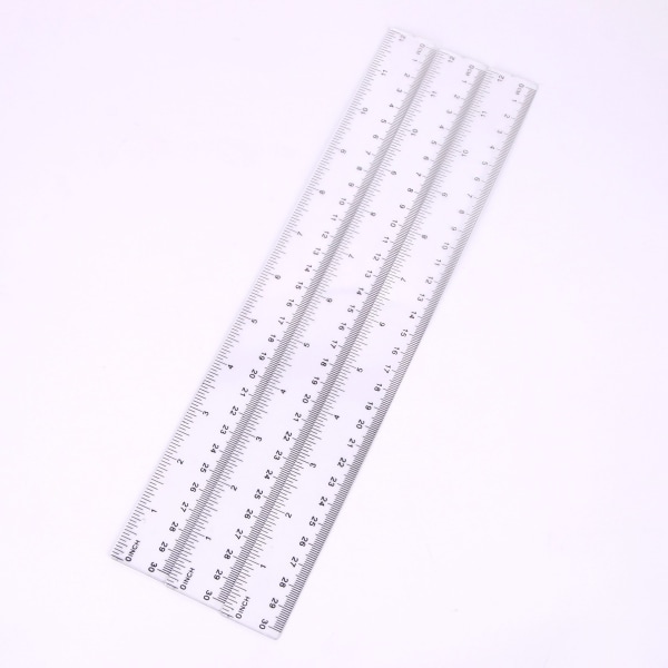 Rulers 12 Inch, Pack of 3, Clear Ruler, Plastic Ruler, Drafting