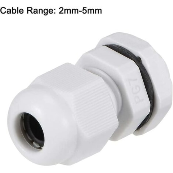 2mm-5mm Pg7 kabelgenomföringar Vattentäta kabelanslutningar Justerbara