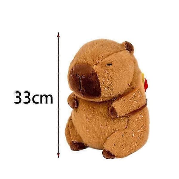 Suuri pehmeä kapybara-pehmolelu sohvan koristeeksi 30 cm with Burger Bag 33cm