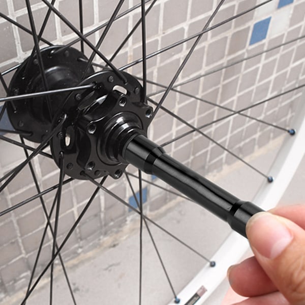 Cykel Thru Axle Hub Adapter 12mm til 9mm Hurtigudløser Spid Sort