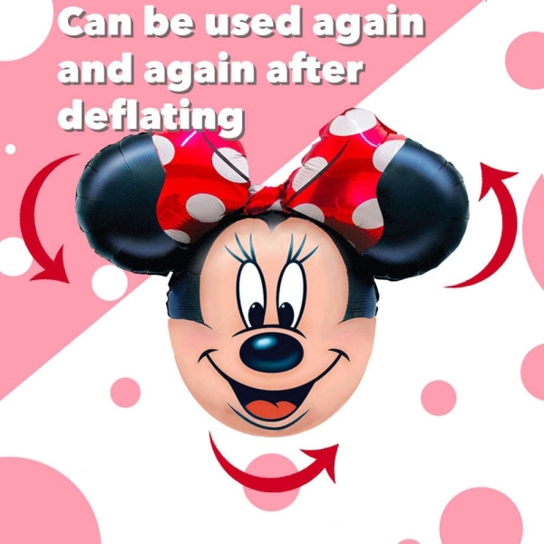 Street Treats 34" Minnie Mouse-formet folieballong med rød sløyfe