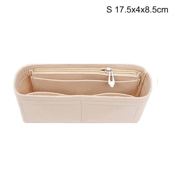Multi-Pocket Women's Insert Bag Felt Handbag Beige S Beige Beige S
