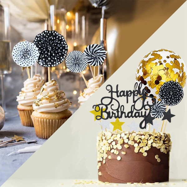 Happy Birthday Cake Toppers, Stars Cake Toppers Confetti