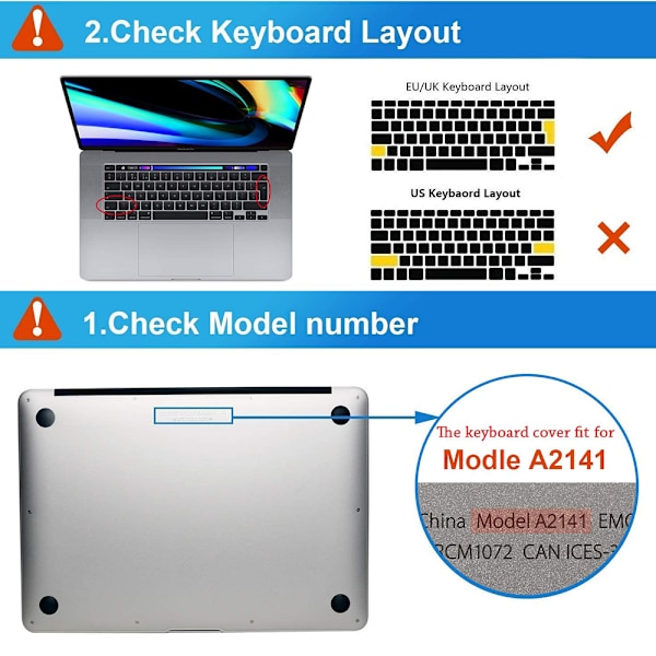 Ultratunt TPU-tangentbordsskydd för MacBook Pro 13/16 tum