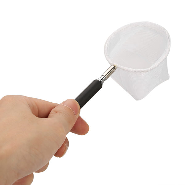 Justerbar Mini Fiske Nät Stång för Akvarium Tank Räkor 20-57.5cm Expanderbar(Svart Rund)
