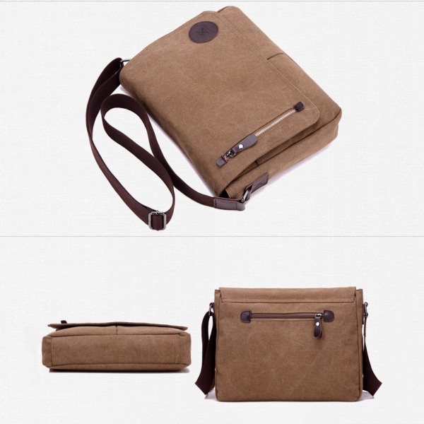 Lerrets bærbare messenger-vesker Lerret Satchel Messenger Skulderveske Crossbody-vesker for menn Arbeid Laptop-veske (grønn)