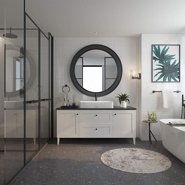 Svart håndkleholder for håndklestativ på badet