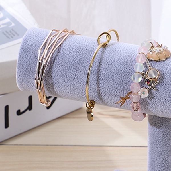 Smyckesdisplayställ Enkelt Modernt Armband Scrunchies Hållare för Hem Smycken Butik Showcase Grå Enstaka Rad