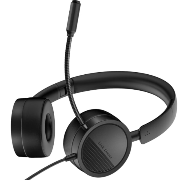 USB-headset til computer med indbyggede opkaldskontroller til kontoret
