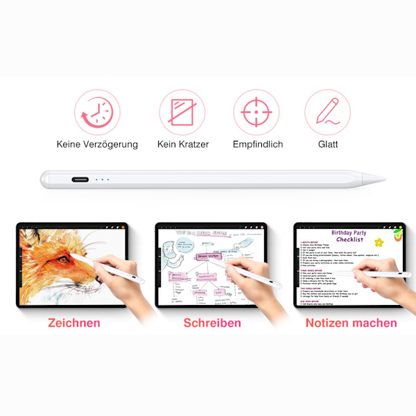 KINGONE Stylus Pen för iPad, Magnetisk Hållare iPad Pen Tilt Funktion Handflatan Rejection iPad Pen Kompatibel med iPad Pro 11/12.9, iPad 9/8/7/6, iPad Air