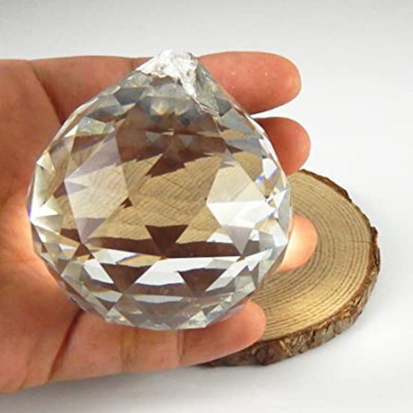 60mm 1 stk. Klar Glas Krystalbold Prisme Vedhæng Solfanger