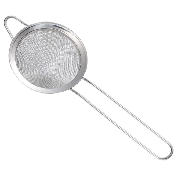 Køkkensi i rustfrit stål, finmasket, melsigte, fint sæt med forstærket håndtag - pastasigte, hulske, pulveriseret sukkerryster, køkken