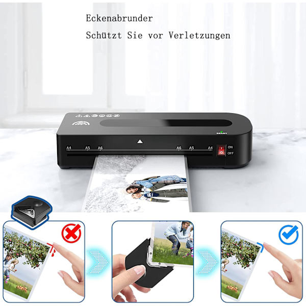 Laminator, A4 laminator med 30 lamineringsfickor A4 A5 A6 lamineringsset testvinnare