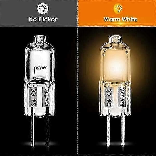20-pack 10W 12V G4 halogenlampor - Varmvit 20W