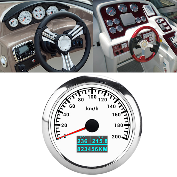 GPS Speedometer, Pointer Tachometer, 3-i-1, IP67 Vandtæt, COG Trip, Enkelt Kilometertal, til Bil, Lastbil, Båd, 9‑32V DC