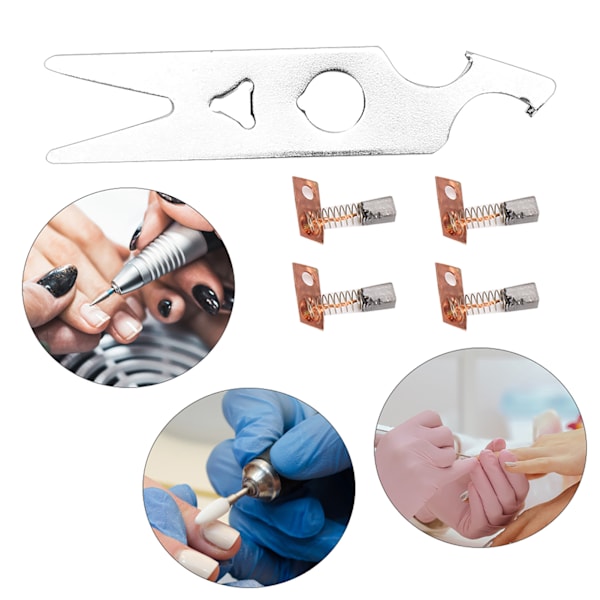 2 par kolborstnyckel set nagelborrmaskin handstycke tillbehör reservdel