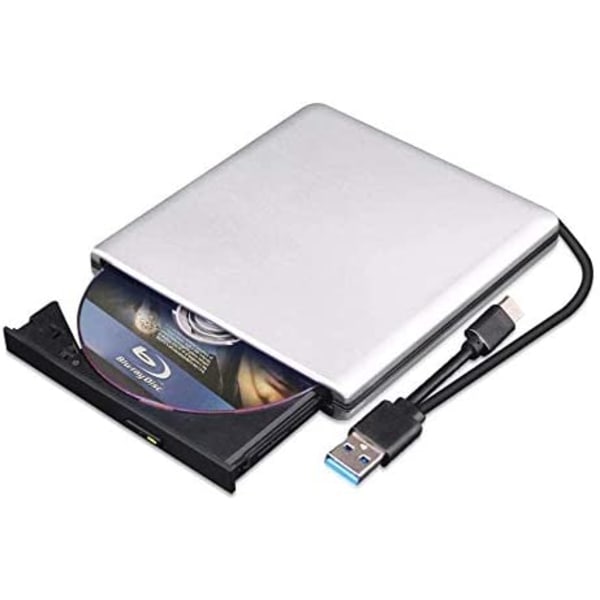 Extern Blu Ray DVD-enhet 3D, USB 3.0 och Type-C Blu Ray CD
