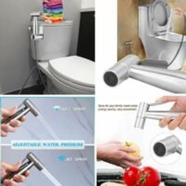 Handdusch, toalett handdusch, toalett handdusch kit, badrumskit, väggslangset, handdusch i rostfritt stål, används för bidé, handfat, toalett,