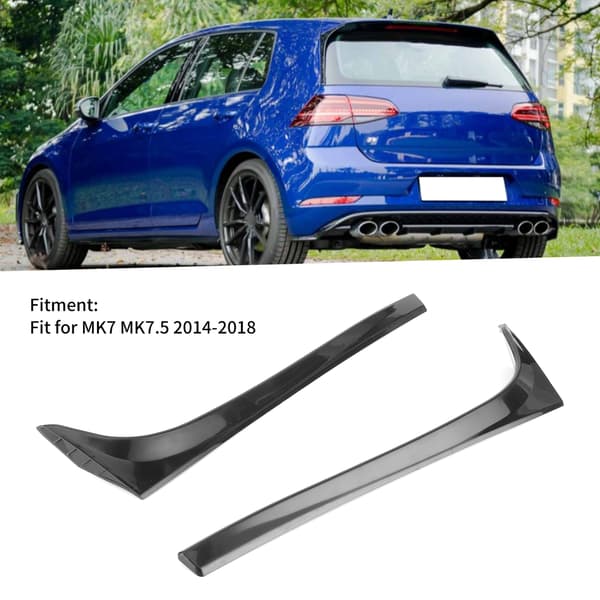 Bilspoiler til bagrude, sideskørter, tilbehør til MK7 MK7.5 2014‑2018, blank sort