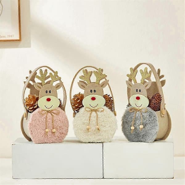Jule slikpose rensdyrpose vintergaver slik -pose- designartikler til jul vinter hvid