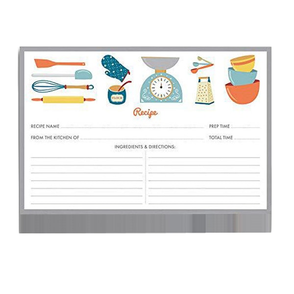 Bridal Recipe Cards Double-Sided Kitchen Recipe Cards Sage