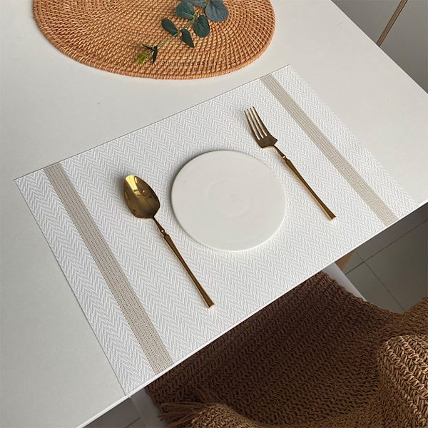 Bordsunderlägg för matbord Set med 6,11,8" x 17,7" tum, värme white