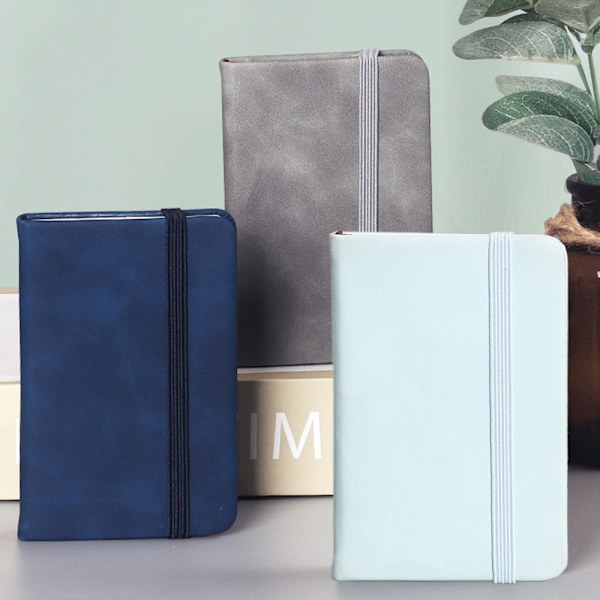 Stilfuld Mini Hardcover Læder Journal Notebooks Lomme notesblok