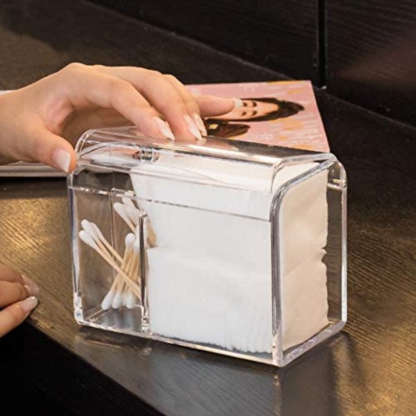 Qtip-holderdispenser til vatrondeller, vatpinde, vat