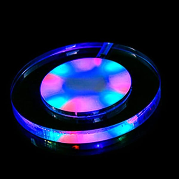 USB-oppladbar LED-coaster, flaskebelysning for drikkevarer, blinkende lyscoaster for barer, fester, bryllup, festivaler