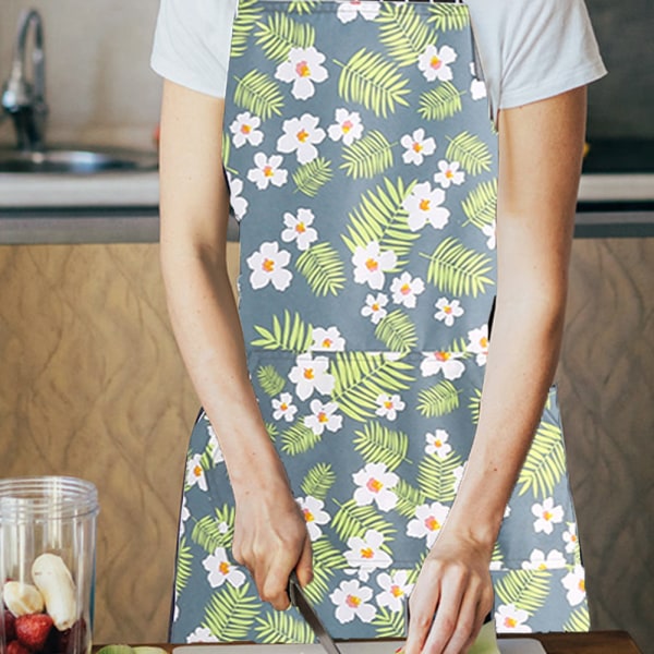 Köksförkläden, justerbart mjukt kockförkläde med ficka style2