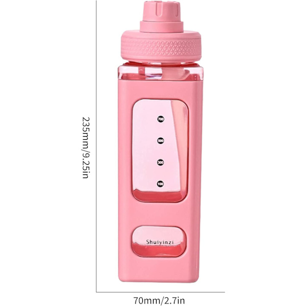 Kawaii-vesipullo, jossa pilli ja tarra, 700 ml, ei vuoda, suuri