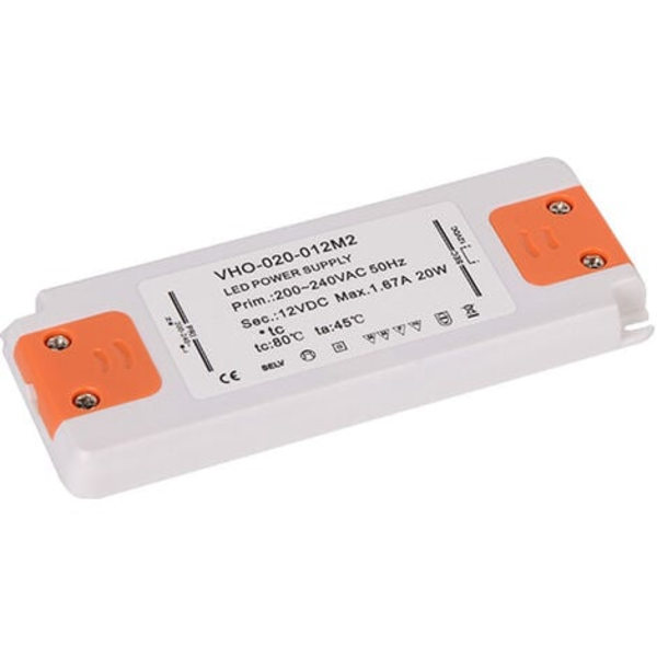 LED-strømforsyning - 20W, 12V DC, 1,67A - Konstant spænding