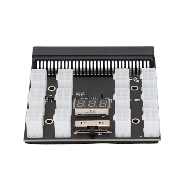 PSU-kort Sort PCB Plastmateriale 12 ATX 2x3 Pin Udgang LED Spændingsdisplay Strømstik
