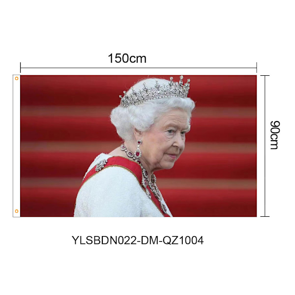 Hennes Majestäts flagga, minnesmärke över Storbritanniens drottning F