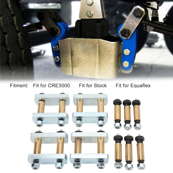 3 1/8 tuuman raskaskalustinen lehtijousikiinnikepaketti pronssipuslilla tandem-akselille RV-perävaunujen jousituksiin CRE3000:lle