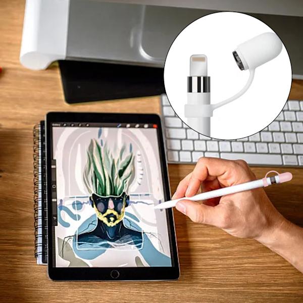 Pakke med 4 Apple Pencil Cap Silikone Cap Anti-Lost Udskiftning Cap Tilbehør, Ergonomisk Design Sleeve Holder Kompatibel med Apple Pencil 1st