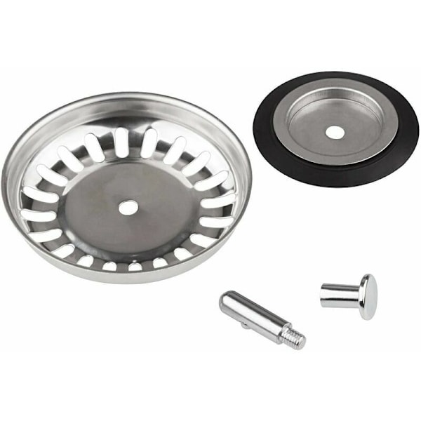 Klassisk afløbskurv diameter 79,3 mm, sæt med 2 rustfrit stål køkkenvaskpropper, universel køkkenvaskfilter, anti-blokerende rustfrit stål vask